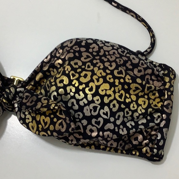 Victoria’s Secret bandeau metallic animal print bikini top size Medium EUC - Picture 3 of 11